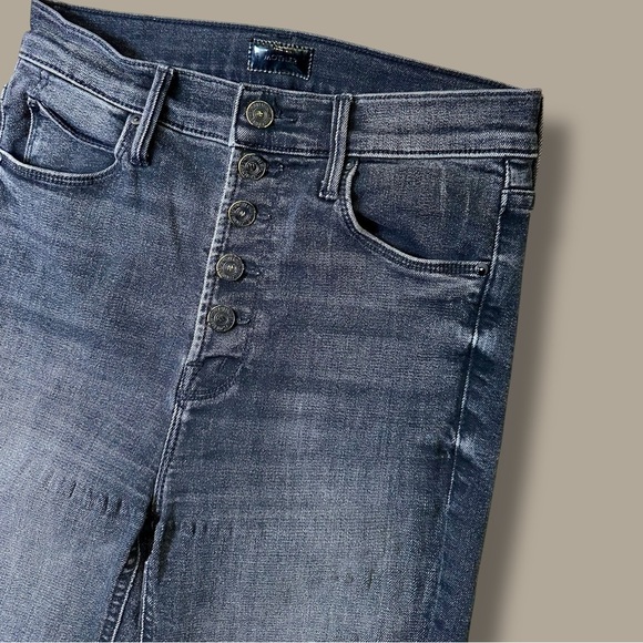 MOTHER Denim ‘The Pixie Dazzler Ankle Fray Jeans’ in “Night Shadow” Size 25 - Picture 6 of 16